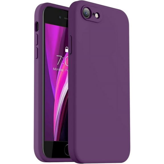for iPhone SE Case 2022/3rd/2020,iPhone 8/7 Case, Upgraded Liquid Silicone with [ Edges] [Camera Protection] [Soft Anti-Scratch Microfiber Lining] Phone Case for iPhone SE - Grape