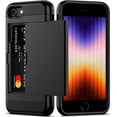 thumbnail image 1 of iPhone SE Case 2022/iPhone SE 2020/7/8 Case with Card Holder Heavy Duty Protective Dual Layer Shockproof Hidden Card Slot Slim Wallet Case for iPhone SE 3rd/2nd/7/8-4.7''(Black), 1 of 7
