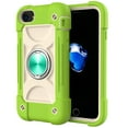 thumbnail image 1 of iPhone SE Case 4.7",  iPhone 8/7 Case (4.7 Inch) - TECH CIRCLE 3 Layers Protection Silicone/Plastic Shockproof Case Drop Proof Rugged Cute Cover with Ring Holder Stand (B Green), 1 of 8