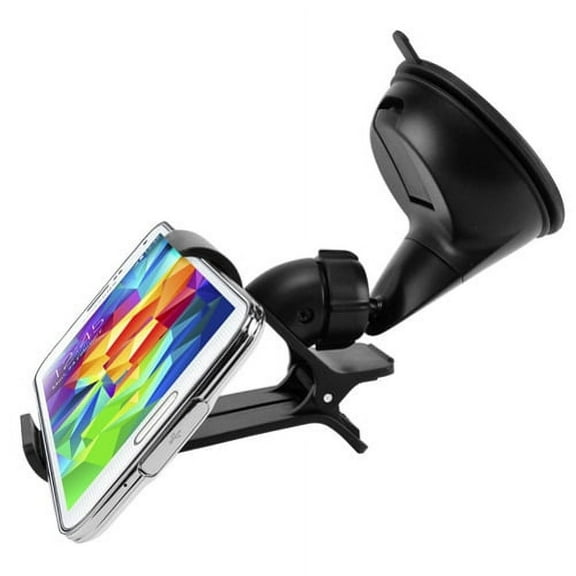 iPhone SE Easy One Hand Mount Car Holder Windshield Dash Clipper Cradle Stand Window Glass Swivel Dock Strong Suction R1L