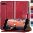 thumbnail image 1 of for iPhone SE2/SE 3rd 2022/7/8 4.7" Phone case[RFID Blocking Leather],[3 Credit Card Slot] Flip Folio Book Shockproof Protector,Holder Stand case,Women Men for Apple SE Wallet Cover,Red, 1 of 12