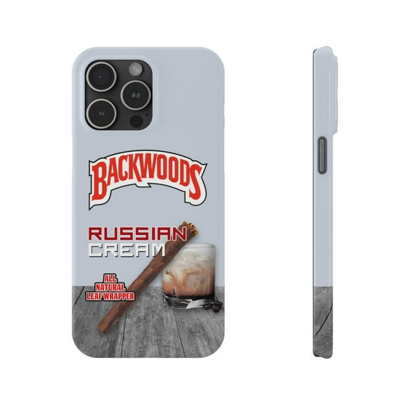 iPhone Slim Case Backwoods Russian Cream White Black Woods Vanilla Flavor - iPhone 15 Pro Max