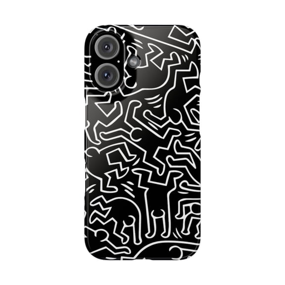 iPhone Slim Case - Contemporary Art Haring Hip Hop "Dancers" Inspired Keith - iPhone 16