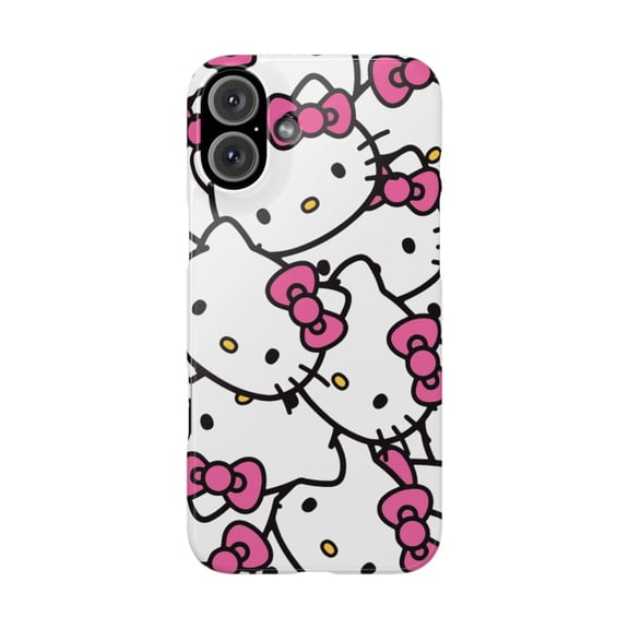 iPhone Slim Case Hello Kawaii Kitty Cute Girly Pattern Anime - iPhone 16 Plus