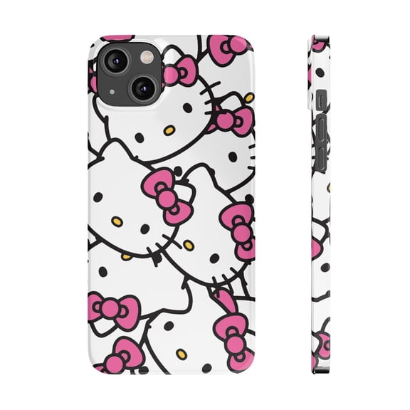 iPhone Slim Case Hello Kawaii Kitty Cute Girly Pattern Anime - iPhone 14 Plus