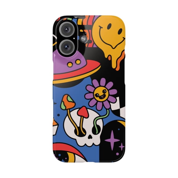 iPhone Slim Case - Trippy Space Melting Sun UFO Skull Artistic - iPhone 16