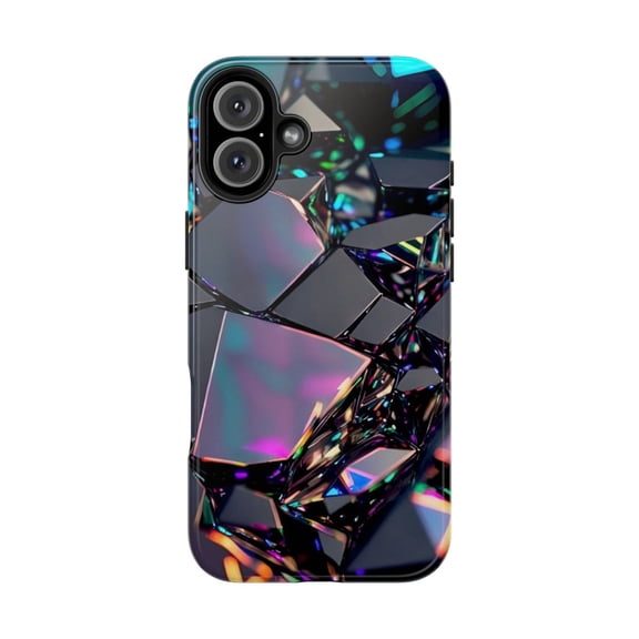 iPhone Tough Case - Cool Abstract Hexagonal Iridescent Glowing Bismuth - iPhone 16 Plus