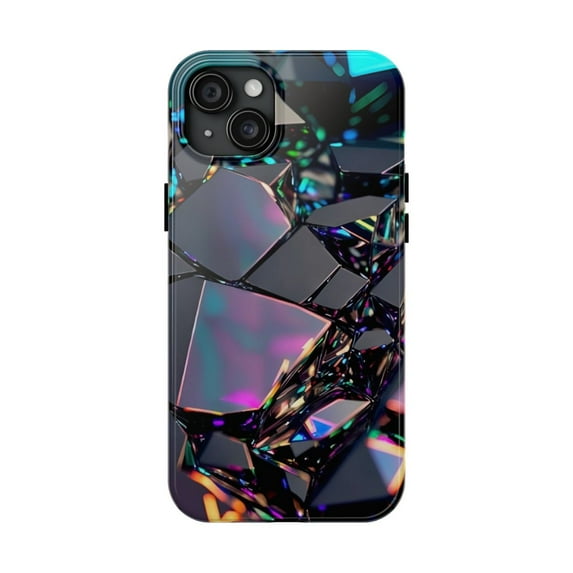 iPhone Tough Case - Cool Abstract Hexagonal Iridescent Glowing Bismuth - iPhone 15 Plus