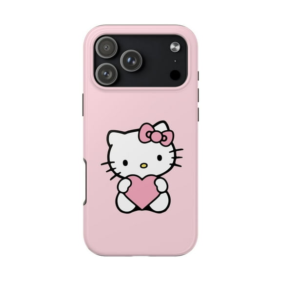 iPhone Tough Case Hello Kitty Heart Pink Bowtie Pattern Cute Candy Kawaii - iPhone 17 Pro Max