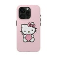 thumbnail image 1 of iPhone Tough Case Hello Kitty Heart Pink Bowtie Pattern Cute Candy Kawaii - iPhone 15 Pro, 1 of 6