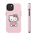 thumbnail image 1 of iPhone Tough Case Hello Kitty Heart Pink Bowtie Pattern Cute Candy Kawaii - iPhone 14, 1 of 5