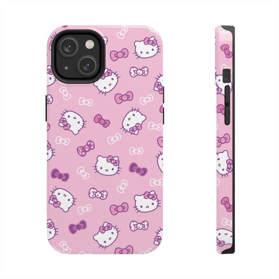 iPhone Tough Case Hello Kitty Pink Bowtie All Over Pattern Cute Kawaii - iPhone 14