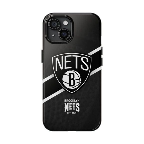 iPhone Tough Case - Nets Brooklyn New York Basketball Home Fan Classic Irving Durant Logo - iPhone 15
