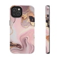 thumbnail image 1 of iPhone Tough Case - Pink Gold Marble Abstract Waves Swirls Art Elegant Gift, 1 of 5