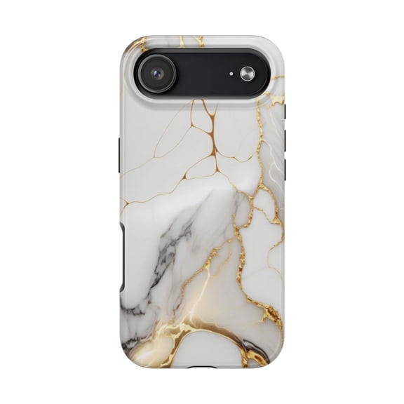 iPhone Tough Case - White Gold Marble Elegant Luxury High Fashion Accessory - iPhone 17 Air