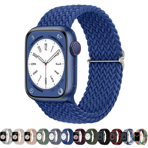 iPhone Watch Bands for Women Men 38mm 40mm 41mm 42mm 44mm 45mm 49mm Braided Stretchy Solo Loop Compatible,Nylon Elastic Straps Wristbands for iWatch Series 9 8 7 6 SE 5 4 3 2 1 Ultra 1 Ultra 2