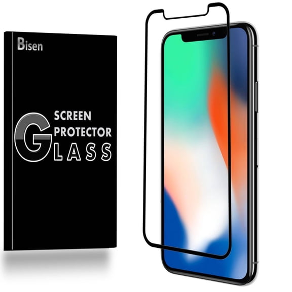 iPhone X (2017 Release) [BISEN] 3D Curved Full Cover Tempered Glass Screen Protector [Case Friendly], Edge-To-Edge Protect, Anti-Scratch, Anti-Shock