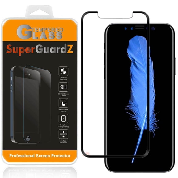 For iPhone X (2017 Release) / iPhone 10 - SuperGuardZ Curved FULL COVER Tempered Glass Screen Protector [Edge-To-Edge], 9H, Anti-Scratch, Anti-Bubble, Anti-Fingerprint