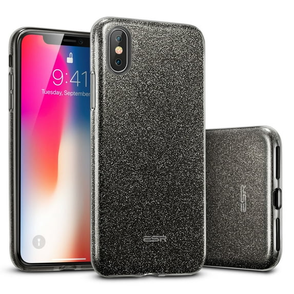 iPhone X Case, ESR iPhone X Glitter Sparkle Bling Case Black