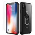 thumbnail image 1 of iPhone X Case | iPhone Xs Case,[ Military Grade ] with [ Glass Screen Protector] 15ft. Drop Tested Protective Case | Kickstand | Compatible with Apple iPhone X Xs -Black, 1 of 7