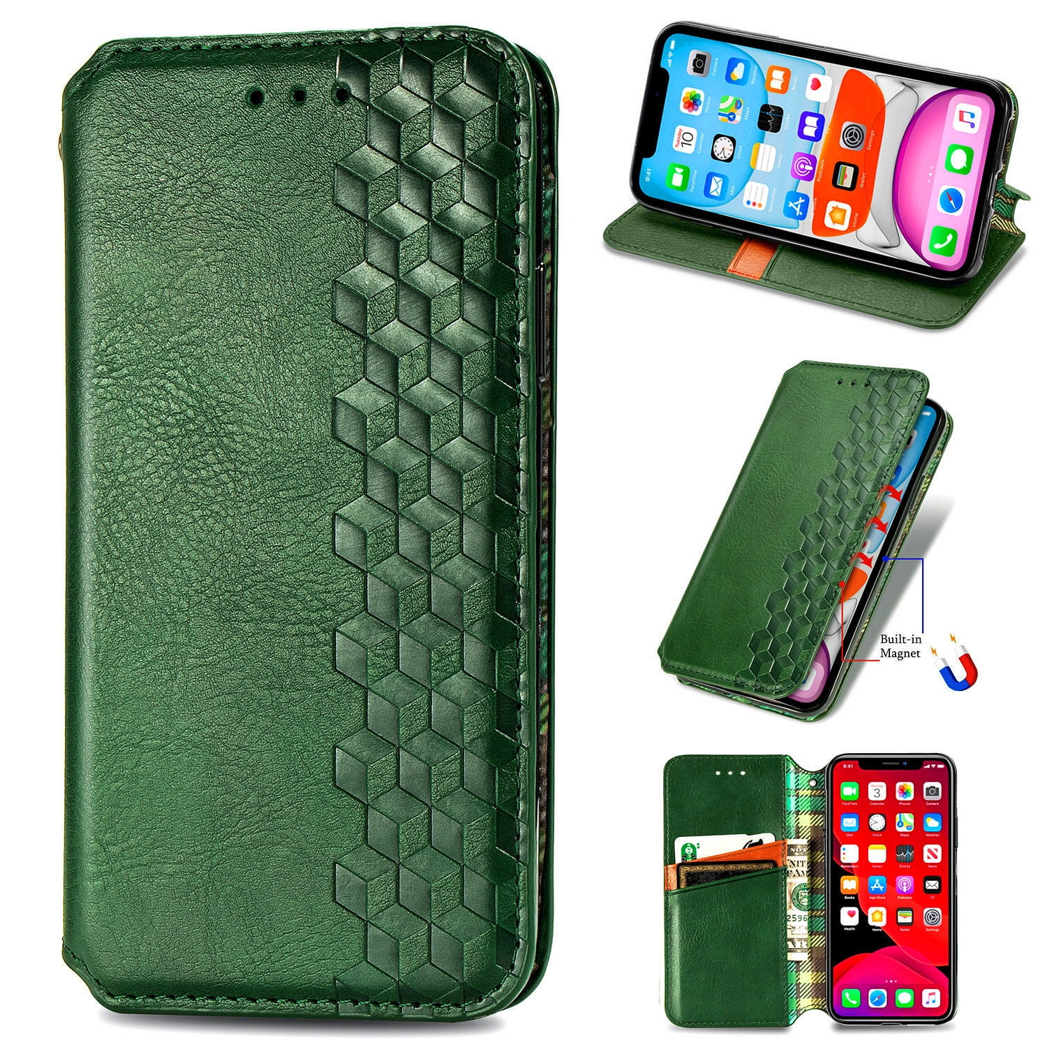 iPhone X Case, iPhone Xs Case PU Leather TPU Wallet Cover