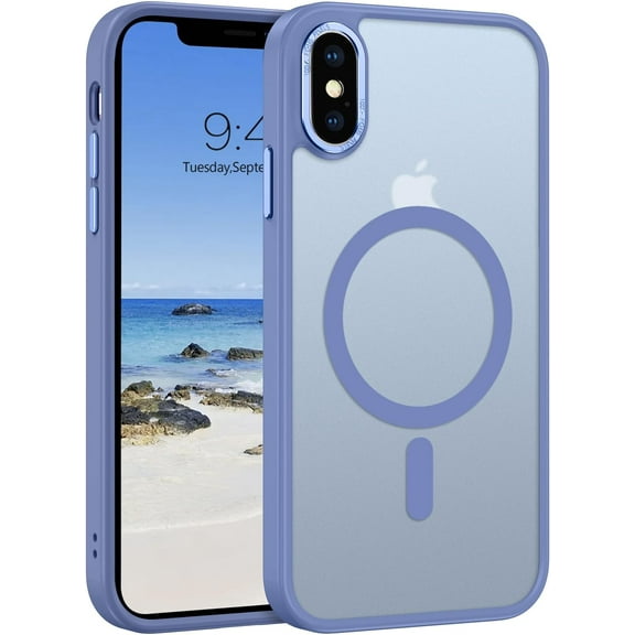 iPhone X Case, iPhone Xs Phone Case Compatible with Magsafe Translucent Matte Back Slim Shockproof Anti-Scratch Anti-Yellow Protective Magnetic iPhone X/XS Case, Light Sky Blue