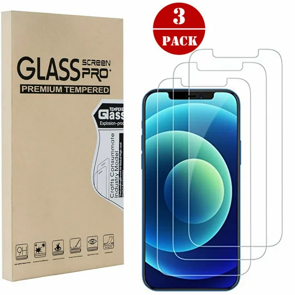 iPhone X Full Screen Tempered Glass Protector, Ultra Clear HD Viewing, 9H Hardness, Impact Resistant, Scratch Resistant, Smooth Touch - Pack of 3