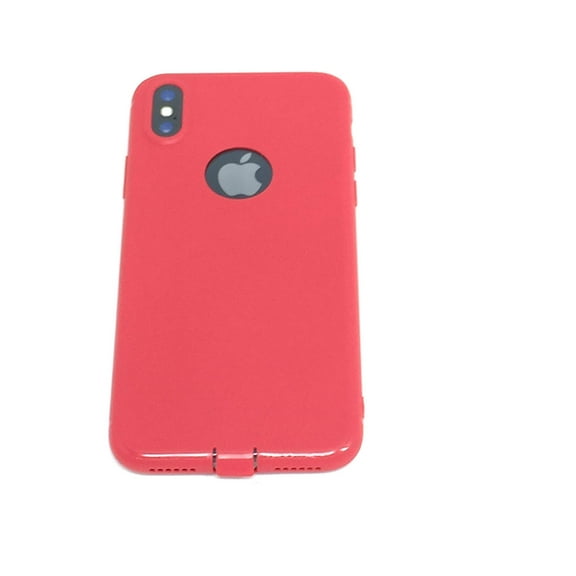iPhone X Matte Silicon Case With Dust Plug (Red)