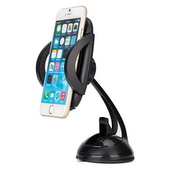 iPhone X Premium Car Mount Holder Windshield Dash Cradle Window Rotating Dock Suction with Metal Arms W2Q