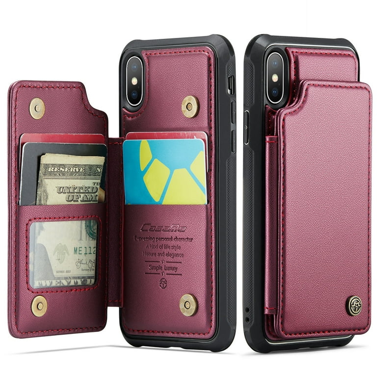 for iPhone X XS Case with Card Holder, Wallet Case for Women Men