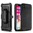 thumbnail image 1 of iPhone X XS Case, Mignova Belt Swivel Clip Full Body Protective Rugged Plastic Heavy Duty Armor Holster Defender Hybrid Case Cover with Kickstand for Apple iPhone X XS  (Black), 1 of 5