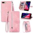 thumbnail image 1 of for iPhone X/XS Case for Women,Cute Wallet Case with Zipper Pocket Purse Flower Embossed PU Leather Card Slots Wrist Strap Flip Folio Protective Phone Cover for iPhone X/XS, Pink, 1 of 16