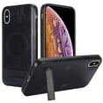 thumbnail image 1 of for iPhone X/XS PU Leather Back Case, Built-in Invisible Stand [Compatible with Magsafe] Protective Slim Kickstand Anti-fall Phone Cover Compatible with iPhone X/XS, Black, 1 of 8