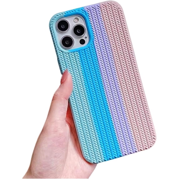 for iPhone X XS XR Max 7 8 Plus SE Case, Unique Personalized Fine Grain Silicone Phone Case, Comfortable Soft Inner Lining Non-Slip Grip Protector Cover(Colorful D,XS Max)