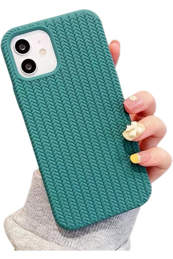 for iPhone X XS XR Max 7 8 Plus SE Case, Unique Personalized Fine Grain Silicone Phone Case, Comfortable Soft Inner Lining Non-Slip Grip Protector Cover(Green,XS Max)