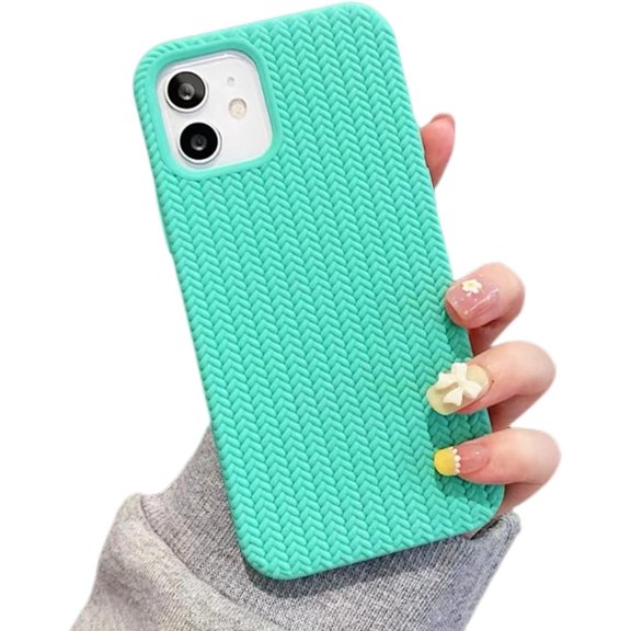 for iPhone X XS XR Max 7 8 Plus SE Case, Unique Personalized Fine Grain Silicone Phone Case, Comfortable Soft Inner Lining Non-Slip Grip Protector Cover(Light Green,XR)