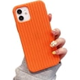 thumbnail image 1 of for iPhone X XS XR Max 7 8 Plus SE Case, Unique Personalized Fine Grain Silicone Phone Case, Comfortable Soft Inner Lining Non-Slip Grip Protector Cover(Orange,X/XS), 1 of 8