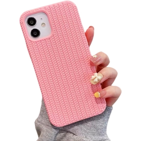 for iPhone X XS XR Max 7 8 Plus SE Case, Unique Personalized Fine Grain Silicone Phone Case, Comfortable Soft Inner Lining Non-Slip Grip Protector Cover(Pink,XS Max)