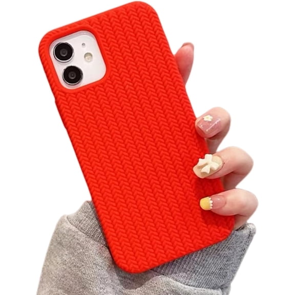 for iPhone X XS XR Max 7 8 Plus SE Case, Unique Personalized Fine Grain Silicone Phone Case, Comfortable Soft Inner Lining Non-Slip Grip Protector Cover(Red,XS Max)