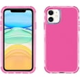 thumbnail image 1 of for iPhone X/Xs Clear Case, Neon Colors Three Durable Layers Rugged Slim Flexible TPU Anti-Drop Reinforced Corners Shockproof Bumper Protective Phone Case for Women Girl Men Rose, 1 of 8