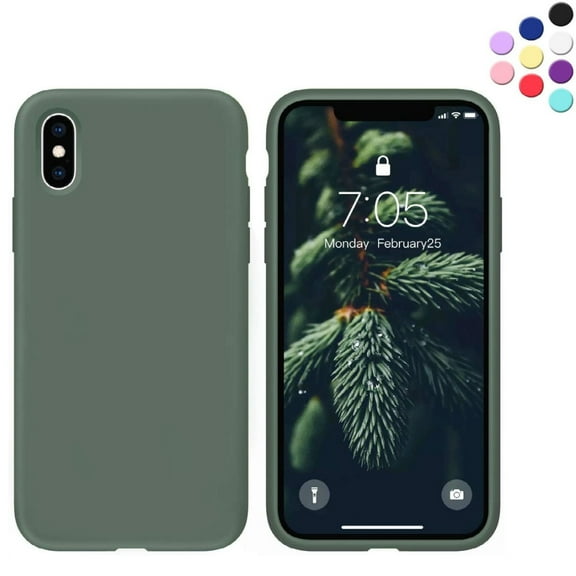 Entronix Silicone Soft Case Designed for iPhone X/XS Shockproof Durable Slim Fit, Olive Green