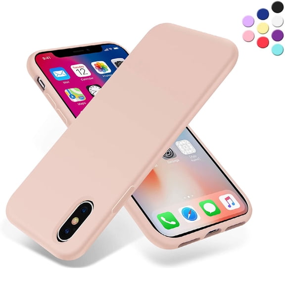 Entronix Silicone Soft Case Designed for iPhone X/XS Shockproof Durable Slim Fit, Rose Gold
