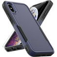 thumbnail image 1 of for iPhone X/iPhone Xs Case: Dual Layer Protective Heavy Duty Cell Phone Case Shockproof Rugged Bumper Tough with Screen Protector - Military Grade Drop Tested for Appple iPhone X/iPhone Xs, Blue, 1 of 16