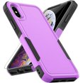 thumbnail image 1 of for iPhone X/iPhone Xs Case: Dual Layer Protective Heavy Duty Cell Phone Case Shockproof Rugged Bumper Tough with Screen Protector - Military Grade Drop Tested for Appple iPhone X/iPhone Xs, Purple, 1 of 16