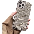 thumbnail image 1 of for iPhone X/iPhone Xs Phone Case for Women, Cute Luxury 3D Wave Shape Water Ripple Pattern, Soft TPU Shockproof Compatible with iPhone Case (Silver Plating, iPhone X/XS), 1 of 14
