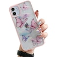 thumbnail image 1 of iPhone XR Butterfly Case, Cute Pretty Butterfly Glitter Shockproof Soft Silicone Clear Girls Women Cover Case for iPhone XR-Pink, 1 of 11