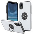 thumbnail image 1 of for iPhone XR Case, 360° Rotatable Ring Holder Kickstand Dual Layer Military-Grade Drop Tested Protection Support Car Holder Mount Magnetic Absorbing Bumper Phone Case, Silver, 1 of 7