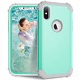 thumbnail image 1 of iPhone XR Case 6.1", Allytech Silicone Hard PC Shell Full Body Protective Support Wireless Charing Bumper Rugged Anti-Scratch Hybrid Rubber Case Cover for Apple iPhone XR 6.1 Inch 2018, Green, 1 of 2