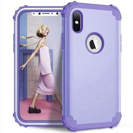 iPhone XR Case 6.1", Allytech Silicone Hard PC Shell Full Body Protective Support Wireless Charing Bumper Rugged Anti-Scratch Hybrid Rubber Case Cover for Apple iPhone XR 6.1 Inch 2018, Lightpurple