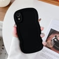 thumbnail image 1 of for iPhone XR Case 6.1 Inch Curly Wave Frame Phone Case Cute Design Color Aesthetic Phone Case Soft TPU Shockproof Protective Bumper Case Cover for Girls, Black, 1 of 6
